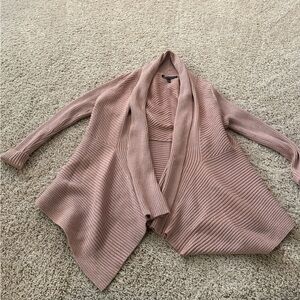 White House Black Market Mauve Open Front Cardigan